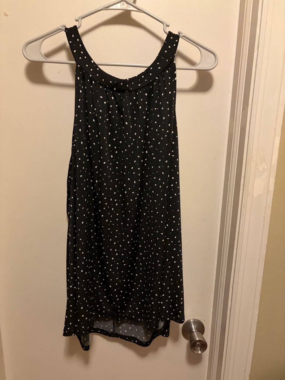 Black Polka Dot Sleeveless Halter Top